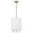 Capital Lighting Weller 1Lt Pendant, Matte Brass/White/Clear Seeded - 353011RE