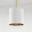 Capital Lighting Weller 1Lt Pendant, Matte Brass/White/Clear Seeded