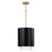 Capital Lighting Weller 1Lt Pendant, Matte Brass/Black/Clear Seeded - 353011RK