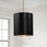 Capital Lighting Weller 1Lt Pendant, Matte Brass/Black/Clear Seeded