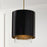 Capital Lighting Weller 1Lt Pendant, Matte Brass/Black/Clear Seeded