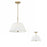 Capital Lighting Parson 3Lt Semi Flush, Brass/White Bolt-On