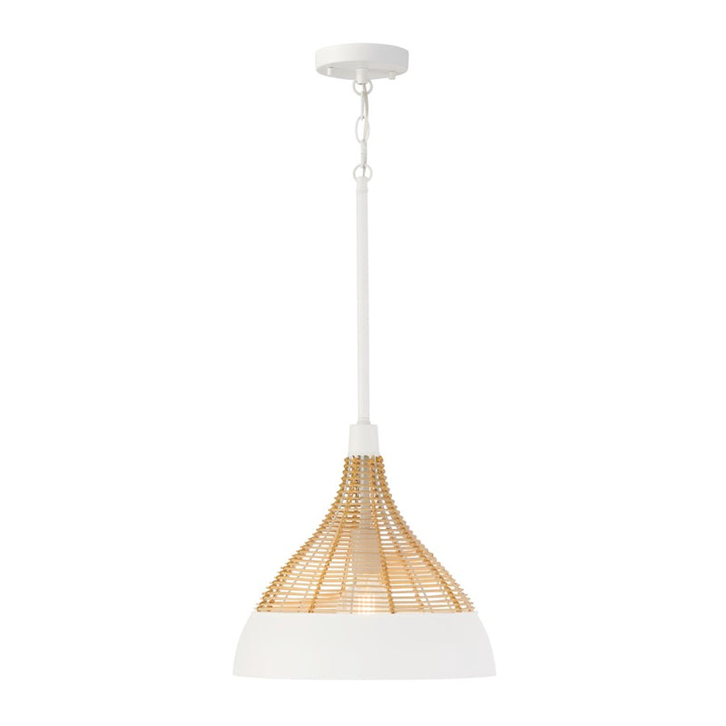 Capital Lighting Kali 1 Light 14" Pendant, Matte White