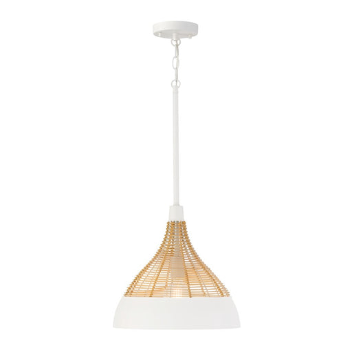 Capital Lighting Kali 1 Light 14" Pendant, Matte White - 353911WE