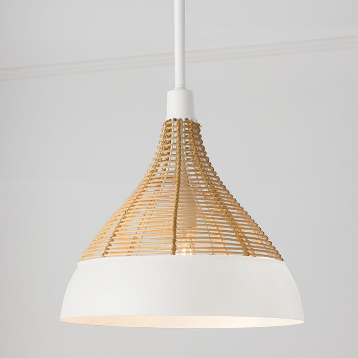 Capital Lighting Kali 1 Light 14" Pendant, Matte White