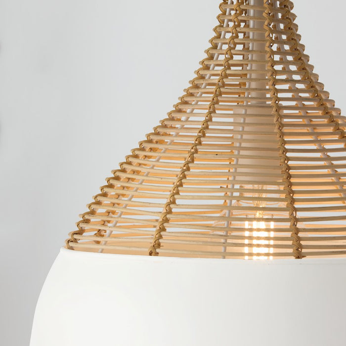 Capital Lighting Kali 1 Light 14" Pendant, Matte White