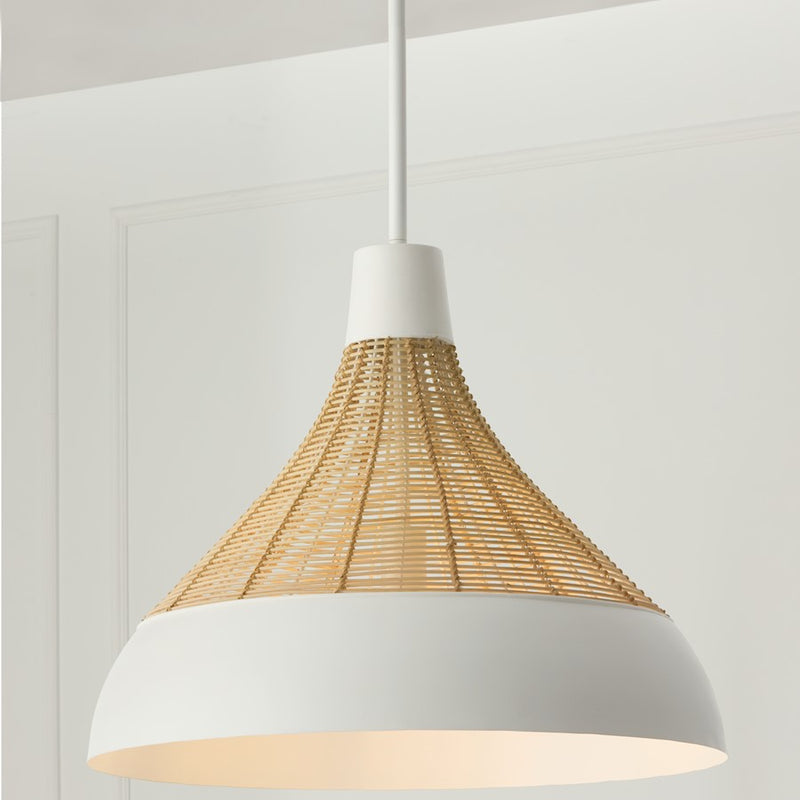 Capital Lighting Kali 1 Light 22" Pendant, Matte White