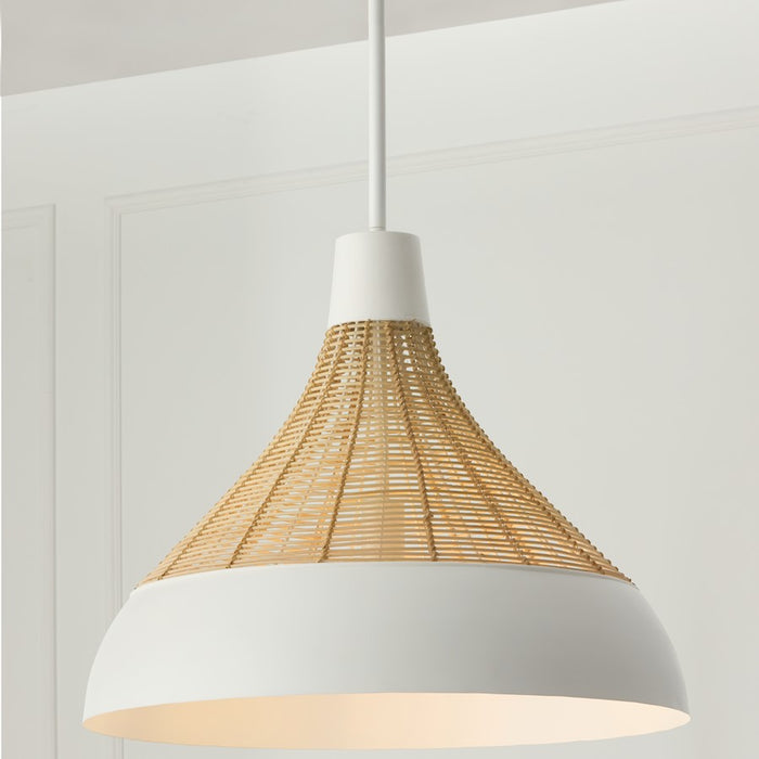 Capital Lighting Kali 1 Light 22" Pendant, Matte White