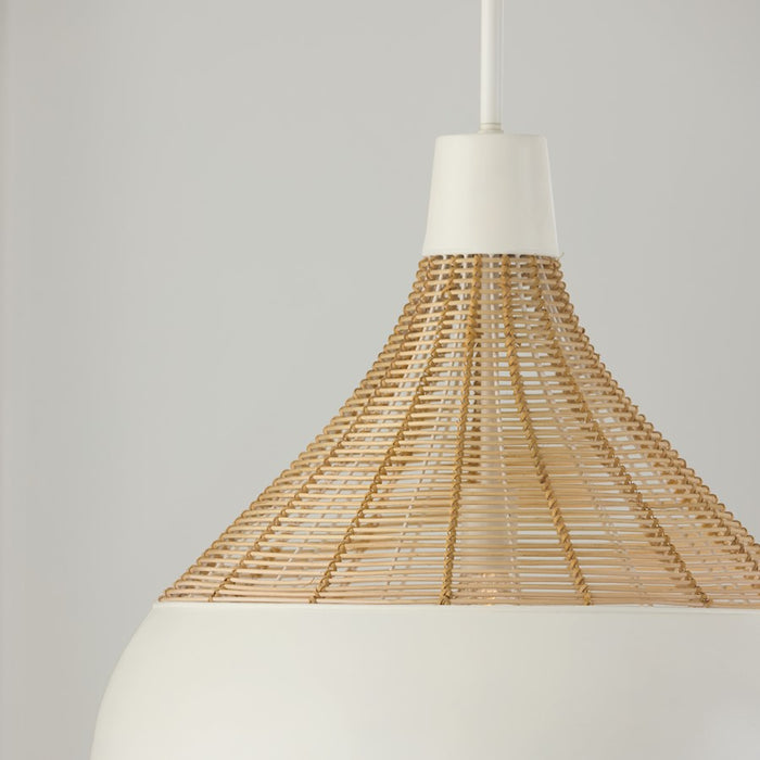 Capital Lighting Kali 1 Light 22" Pendant, Matte White