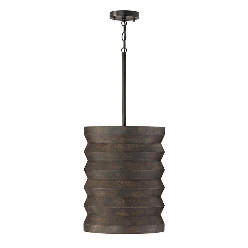 Capital Lighting Dunn 1 Light Pendant, Espresso Stain and Black