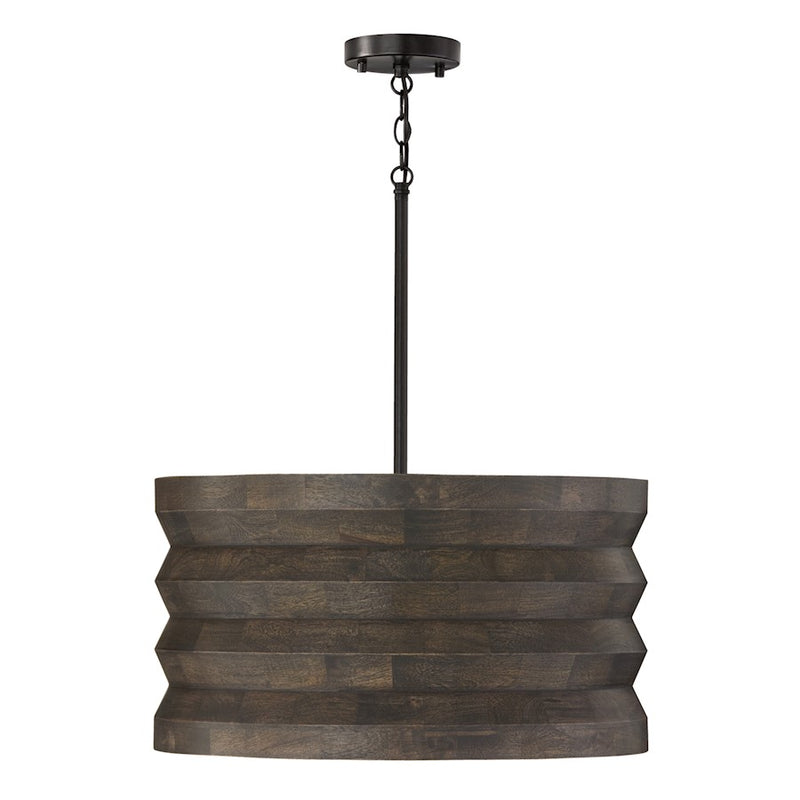 Capital Lighting Dunn 4 Light Pendant, Espresso Stain and Black