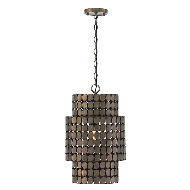 Capital Lighting Eliana 1 Light Pendant, Dark Brass