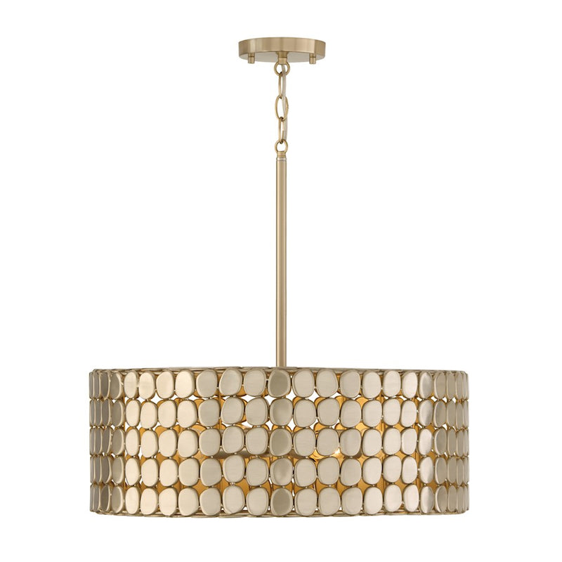 Capital Lighting Eliana 4 Light Pendant, Champagne Brass
