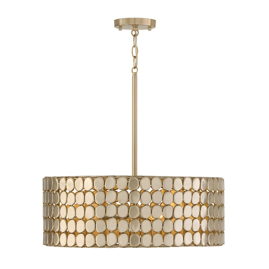 Capital Lighting Eliana 4 Light Pendant, Champagne Brass - 354141HB