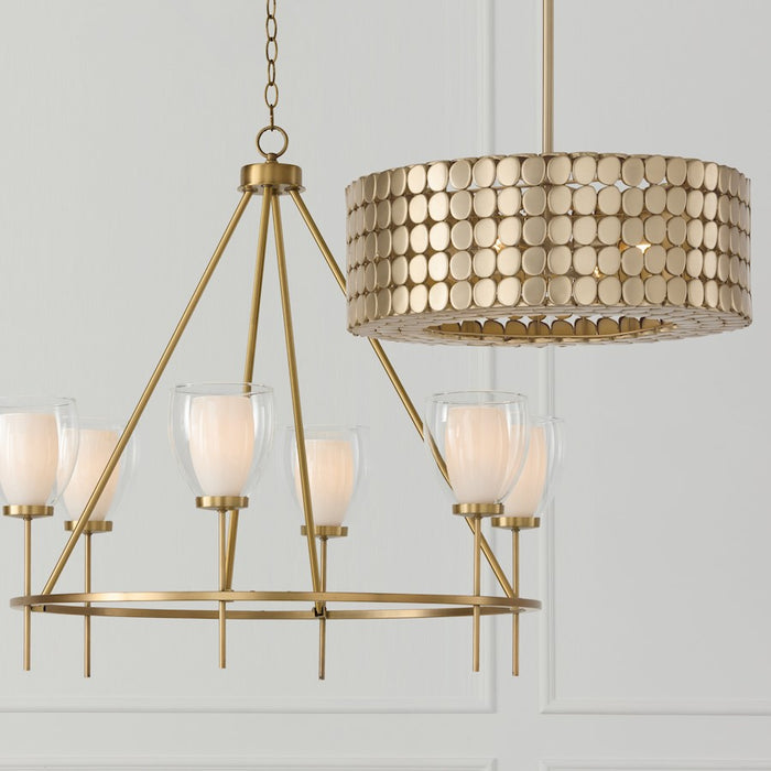 Capital Lighting Eliana 4 Light Pendant, Champagne Brass