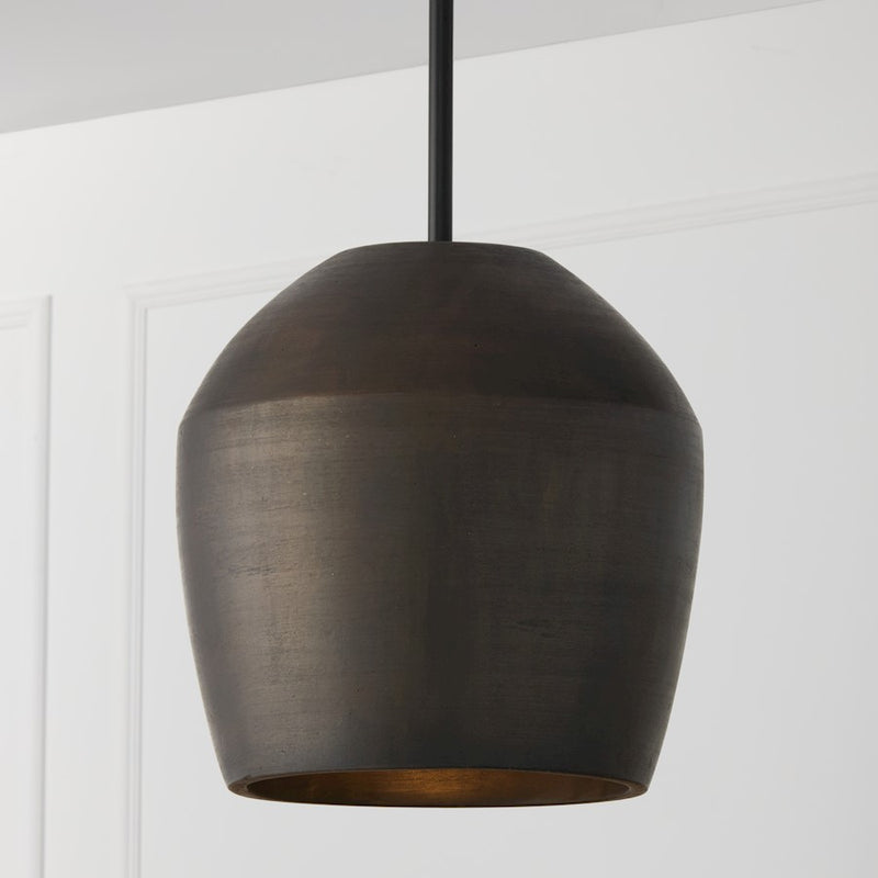 Capital Lighting Della 1 Light 13" Pendant, Terracotta Umber