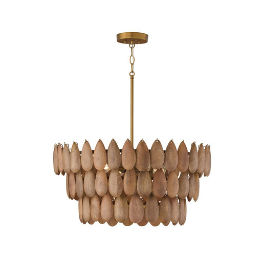 Capital Lighting Ravi 4 Light 25" Pendant, Light Wood/Patinaed Brass - 354441LW