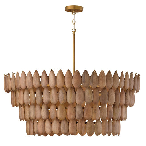 Capital Lighting Ravi 6 Light Pendant, Light Wood and Patinaed Brass - 354461LW