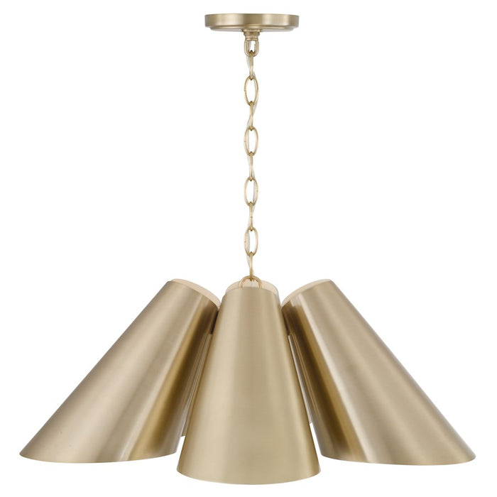 Capital Lighting Leo 6Lt Pendant, Brass/Brass Metal/White Interior