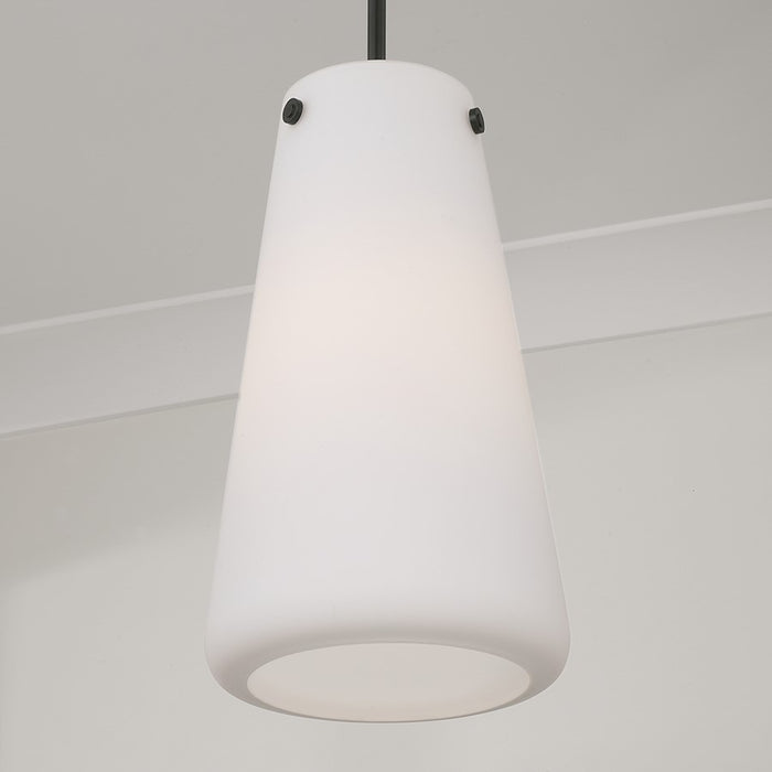 Capital Lighting Averitt 1 Light Pendant, Matte Black/Soft White