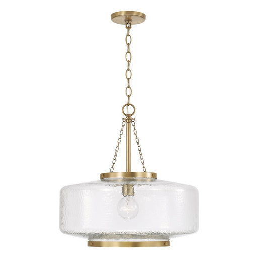 Capital Lighting Landon 1 Light 20" Pendant, Brass/Organic Hammered - 355311AD