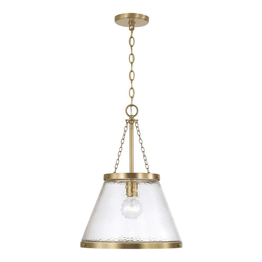 Capital Lighting Landon 1 Light 15" Pendant, Brass/Organic Hammered - 355312AD