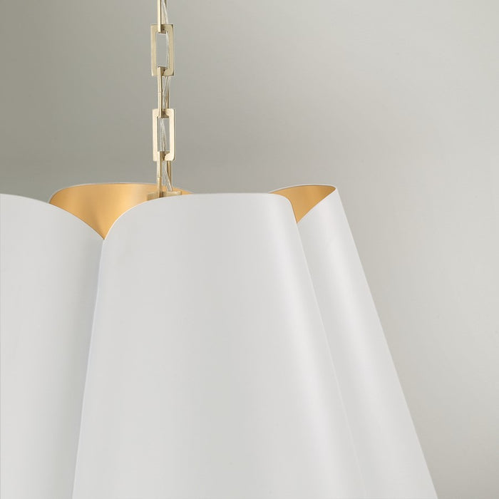 Capital Lighting Maeve 4Lt 27" Pendant, Brass/White/Painted Brass