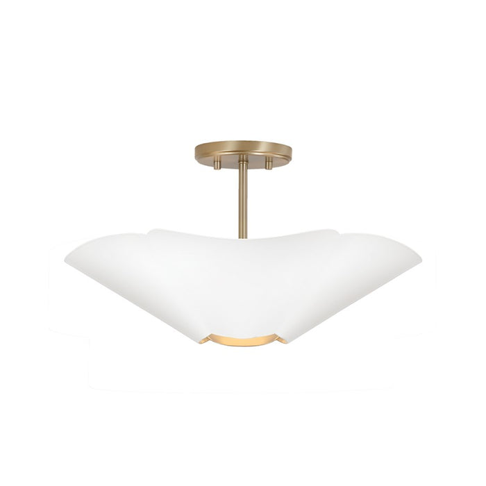 Capital Lighting Maeve 4Lt 19" Pendant, Brass/White/Painted Brass - 355442RE