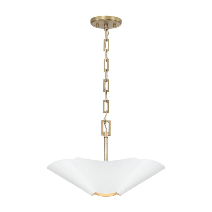 Capital Lighting Maeve 4Lt 19" Pendant, Brass/White/Painted Brass