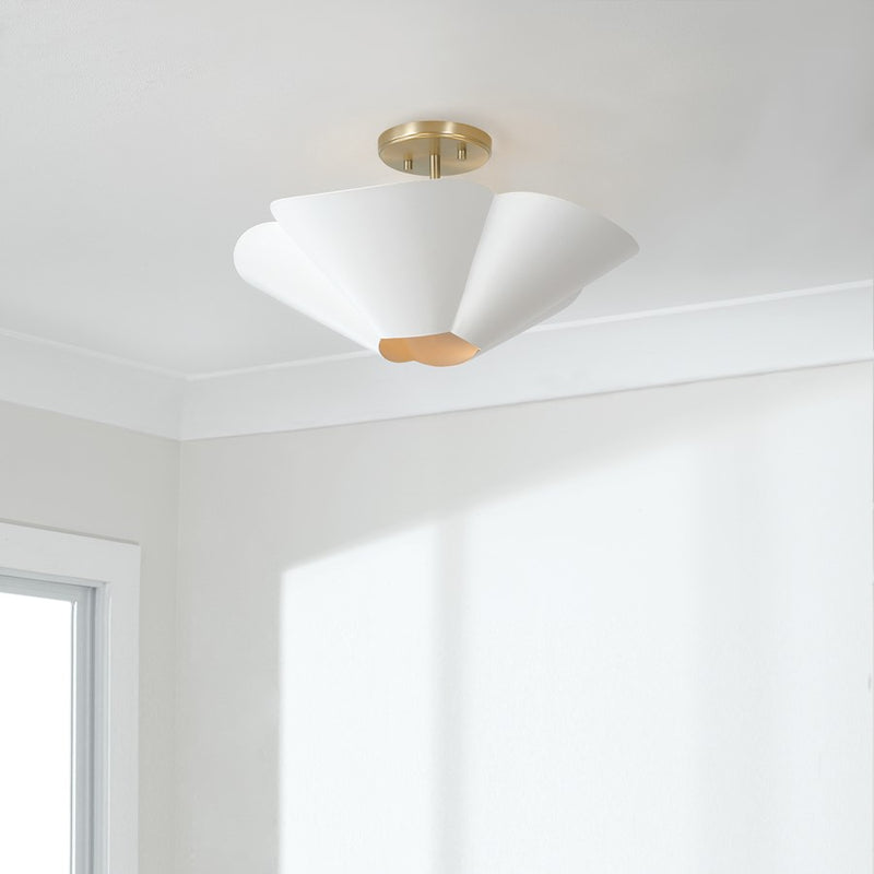 Capital Lighting Maeve 4Lt 19" Pendant, Brass/White/Painted Brass
