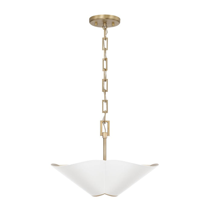 Capital Lighting Maeve 4Lt 19" Pendant, Brass/White/Painted Brass