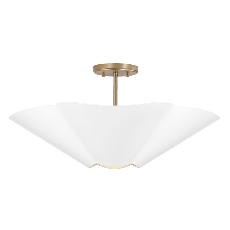 Capital Lighting Maeve 4Lt 23" Pendant, Brass/White/Painted Brass