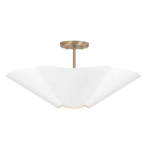 Capital Lighting Maeve 4Lt 23" Pendant, Brass/White/Painted Brass - 355443RE