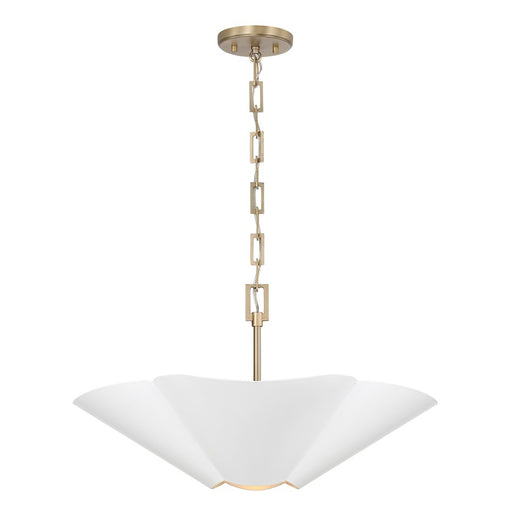 Capital Lighting Maeve 4Lt 23" Pendant, Brass/White/Painted Brass