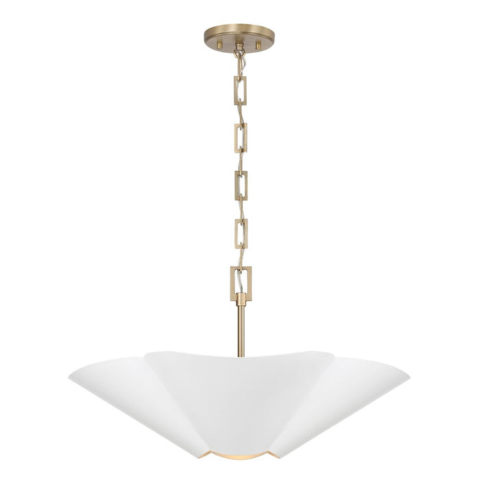 Capital Lighting Maeve 4Lt 23" Pendant, Brass/White/Painted Brass