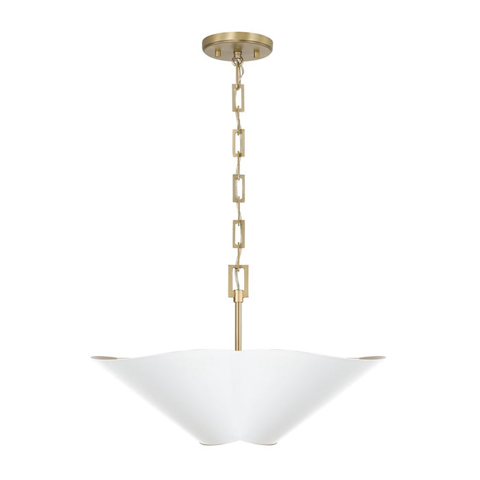 Capital Lighting Maeve 4Lt 23" Pendant, Brass/White/Painted Brass