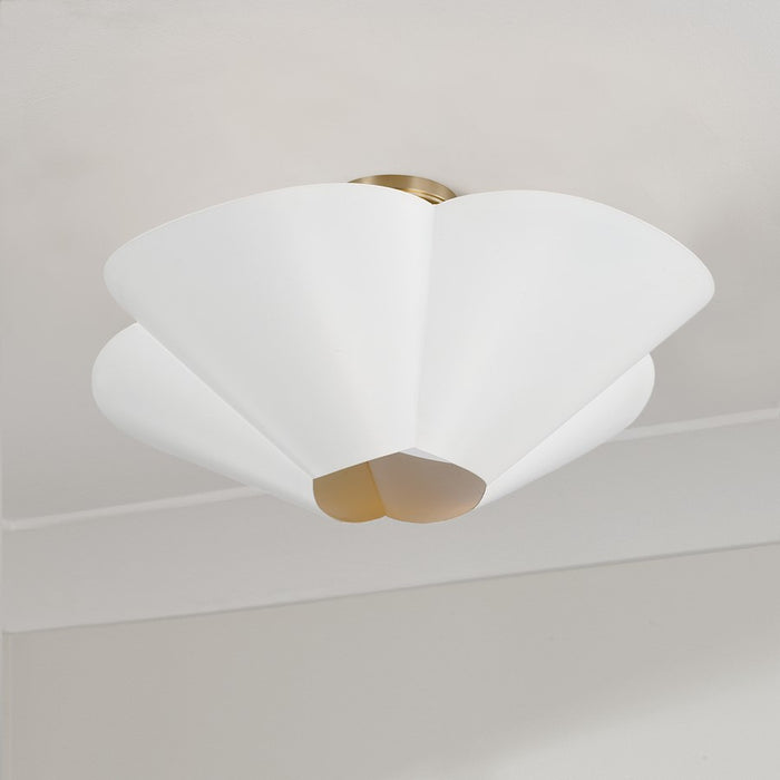 Capital Lighting Maeve 4Lt 23" Pendant, Brass/White/Painted Brass