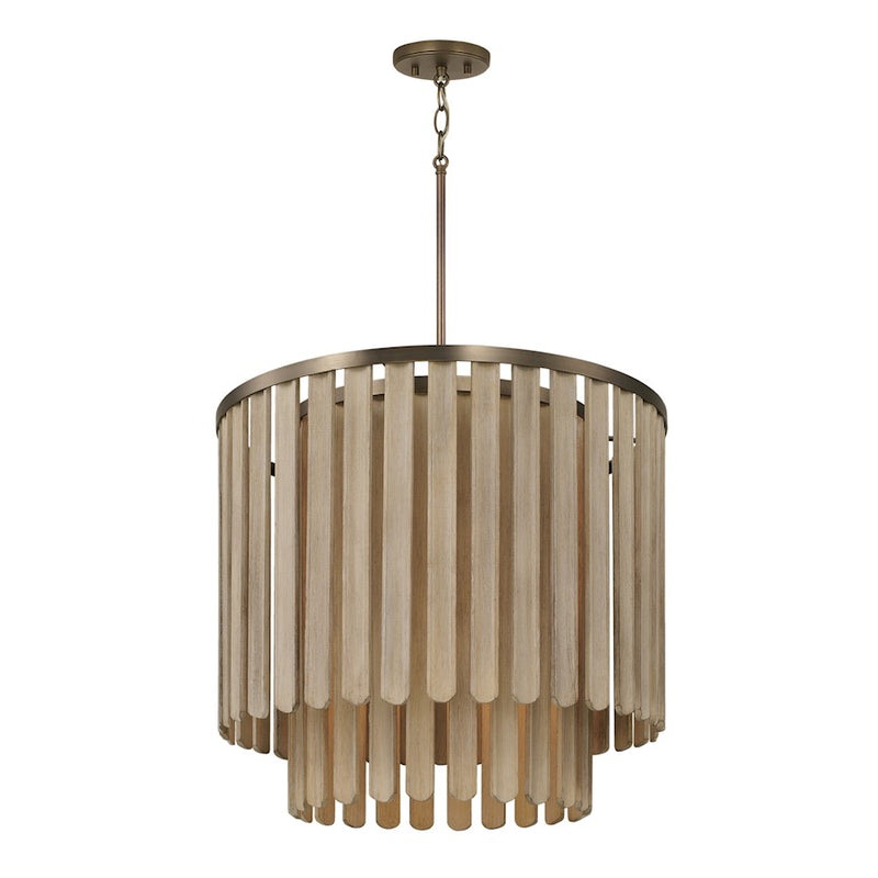 Capital Lighting Jada 5 Light Pendant, Dark Brass