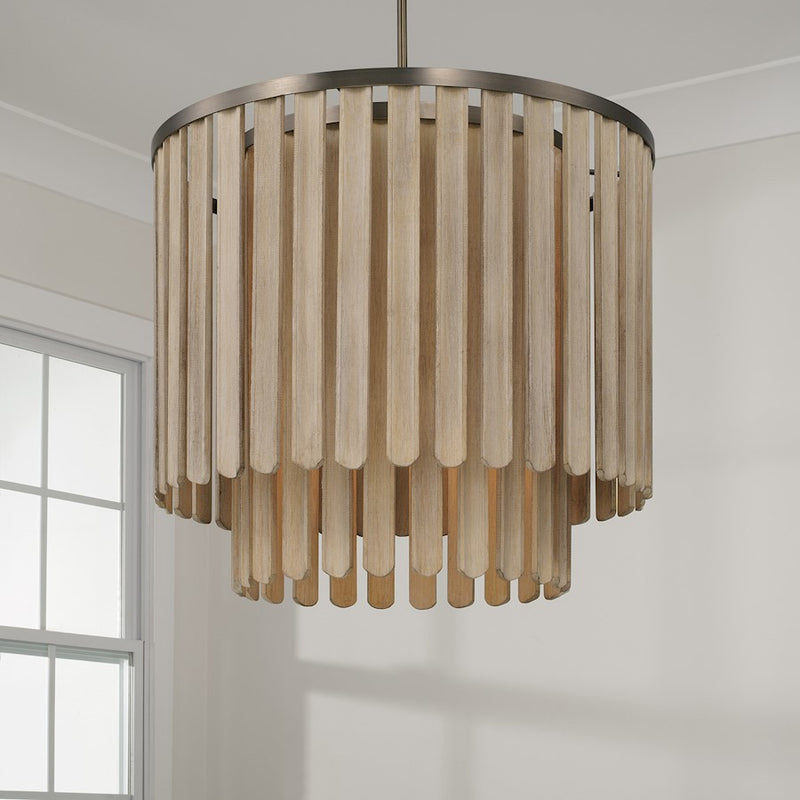 Capital Lighting Jada 5 Light Pendant, Dark Brass