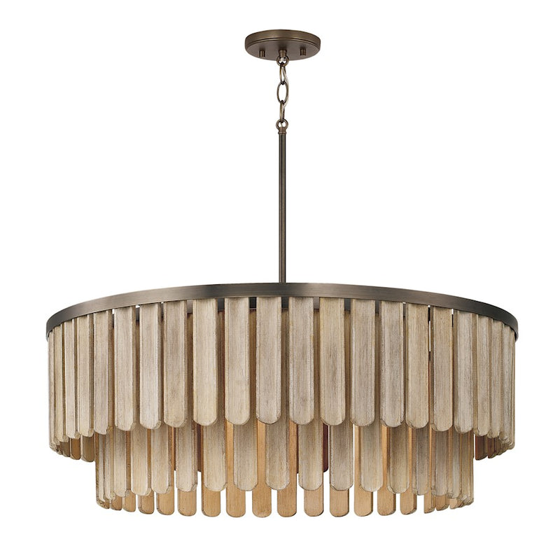 Capital Lighting Jada 6 Light Pendant, Dark Brass