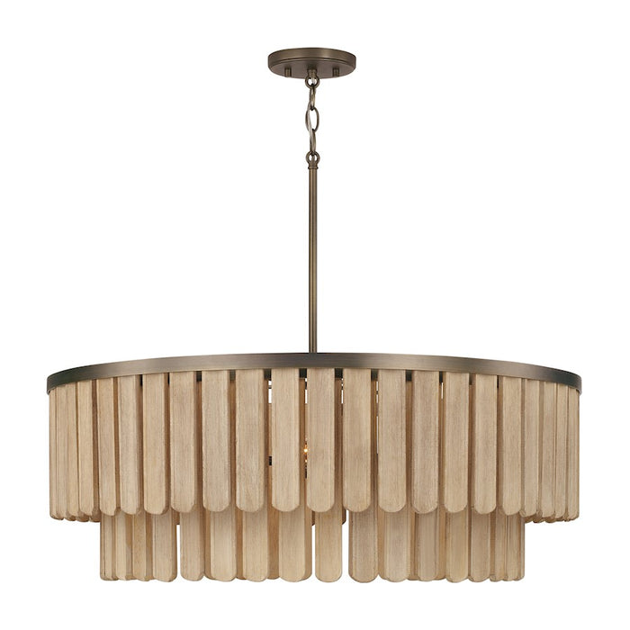 Capital Lighting Jada 6 Light Pendant, Dark Brass