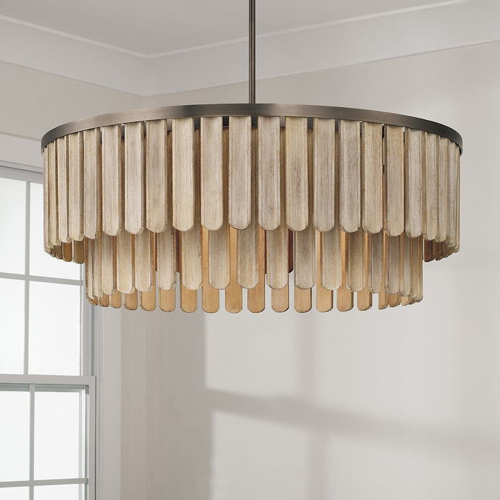 Capital Lighting Jada 6 Light Pendant, Dark Brass