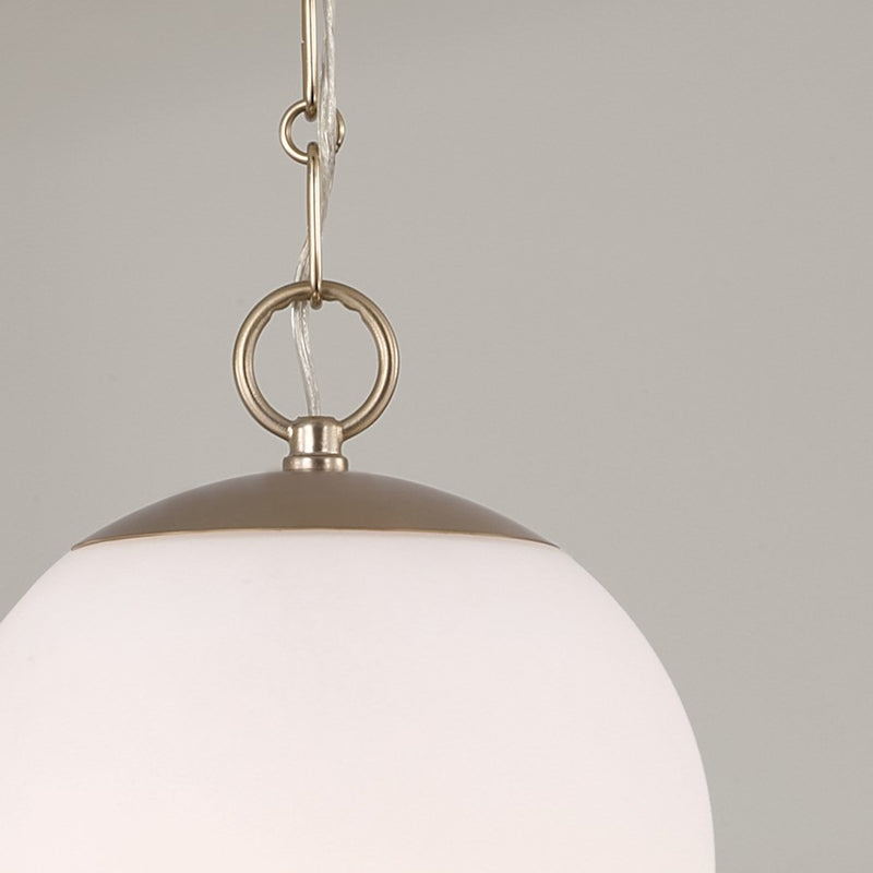 Capital Lighting Cleo 1 Light 9" Pendant, Brass/Faux Alabaster