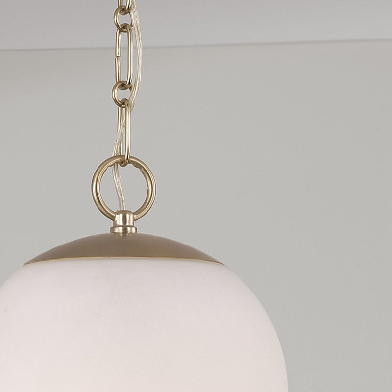 Capital Lighting Cleo 1 Light 9" Pendant, Matte Brass/Soft White