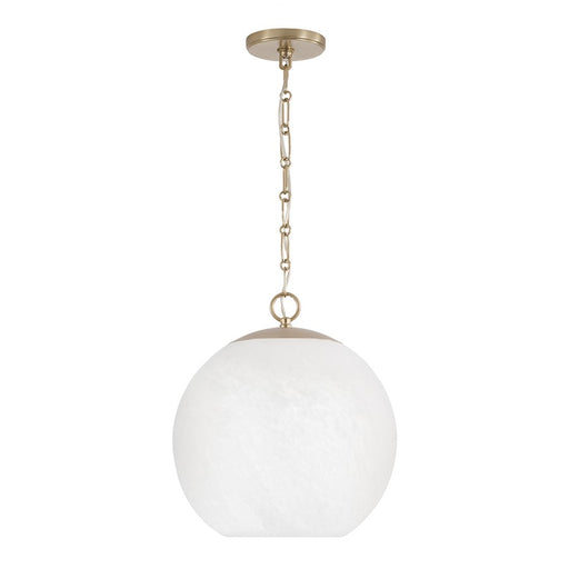 Capital Lighting Cleo 1 Light 14" Pendant, Brass/Faux Alabaster - 355812MA-551