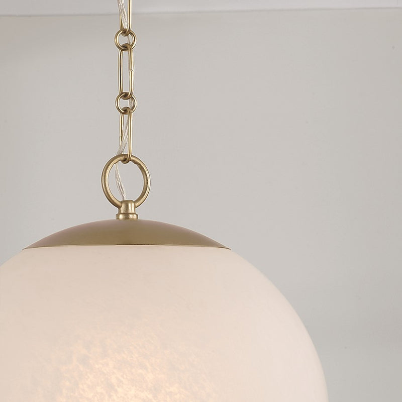 Capital Lighting Cleo 1 Light 14" Pendant, Brass/Faux Alabaster