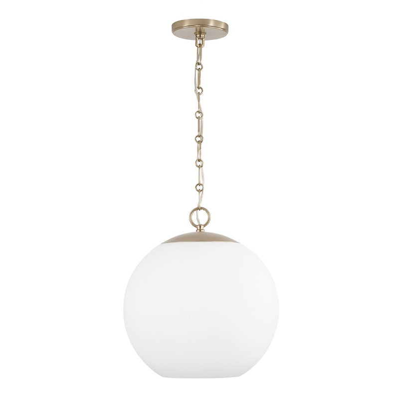 Capital Lighting Cleo 1 Light Pendant, Matte Brass/Soft White