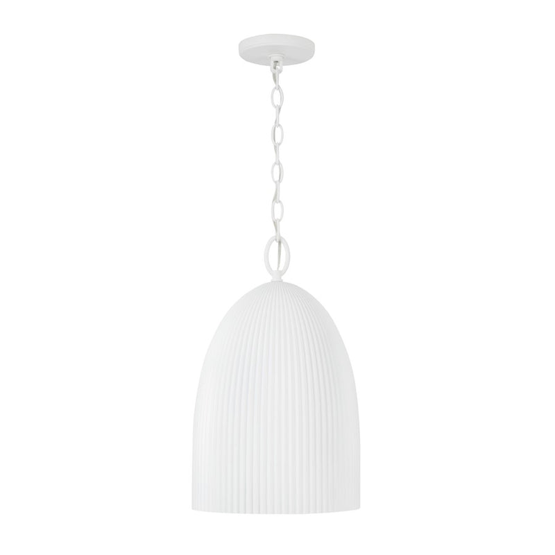 Capital Lighting Mallory 1 Light Pendant, Ceramic White
