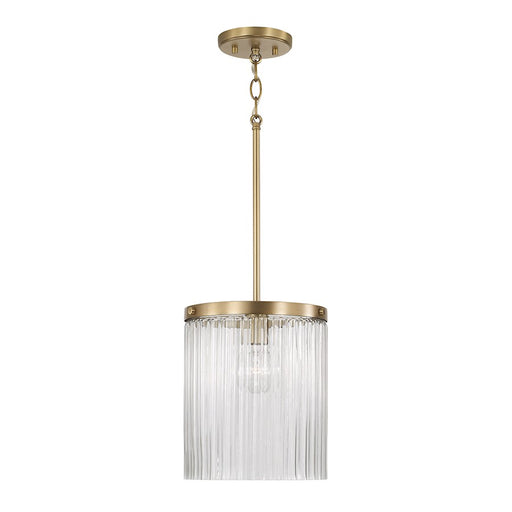 Capital Lighting Vaughn 1 Light Pendant, Aged Brass/Beveled Fluted - 356211AD