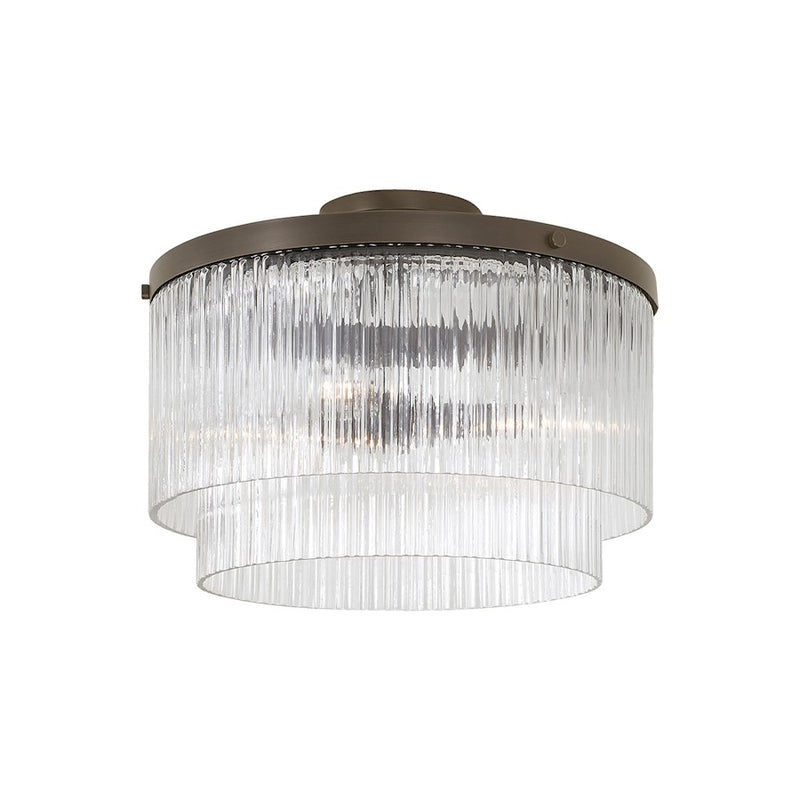 Capital Lighting Vaughn 3Lt Pendant, Oil Rubbed Bronze/Beveled Fluted